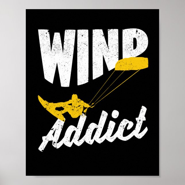 Kitesurfing Kite Windsurfing Kiteboarding Sport Poster (Front)