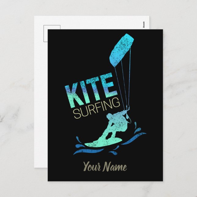 Kitesurfing Vintage Kiteboarder Kite Surfing Holiday Postcard (Front/Back)