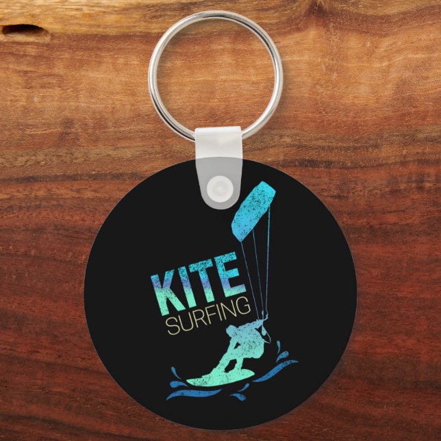 Kitesurfing Vintage Kiteboarder Kite Surfing Key Ring (Front)