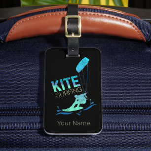 Kitesurfing Vintage Kiteboarder Kite Surfing Luggage Tag
