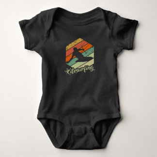 Kitesurfing Vintage Retro Kite Sunset Gift Baby Bodysuit