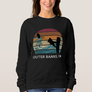 Kitesurfing Vintage Sunset Beach Surfing Outer Ban Sweatshirt