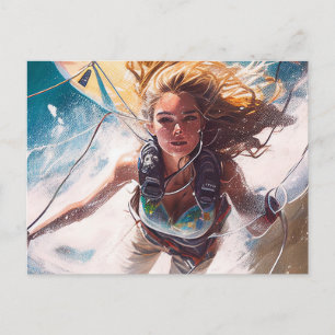 KiteSurfing Woman Postcard