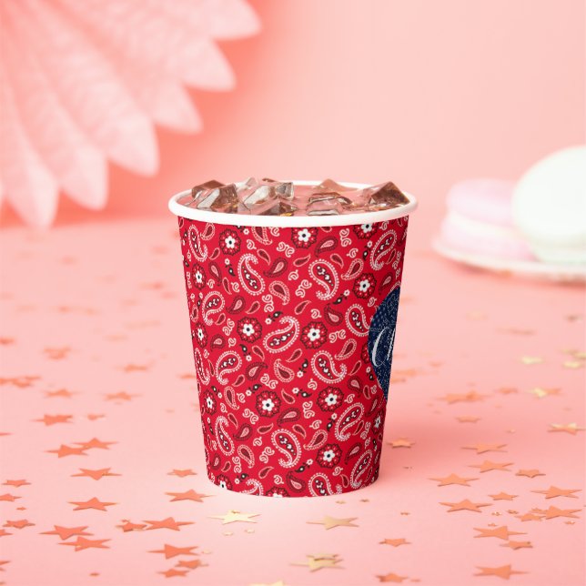 Kitsch Country Wedding Fall In Love Rustic Party Paper Cups (Insitu)