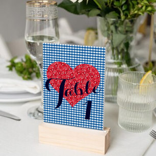 Kitsch Gingham Country Wedding Barbecue  Table Number