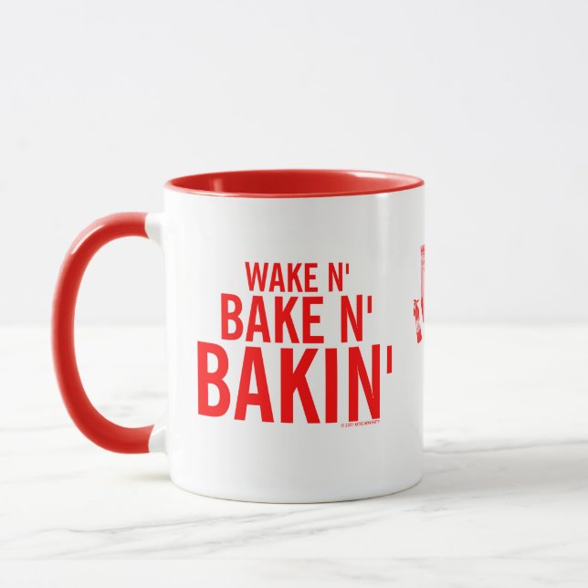 Kitschen Fatty Wake N' Bakin' Mug Diner Red (Left)