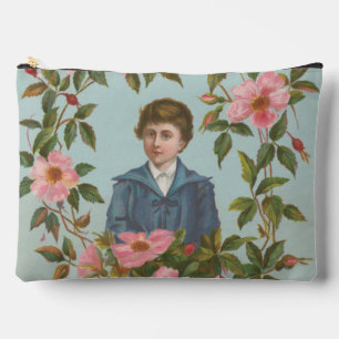 Kitschy Antique German Valentine's Card, 1884 Accessory Pouch