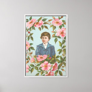 Kitschy Antique German Valentine's Card, 1884 Canvas Print