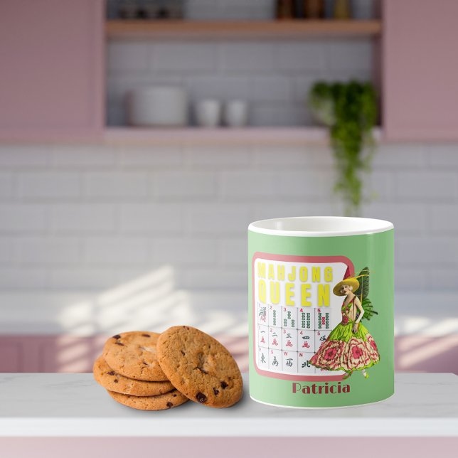 Kitschy Mahjong Queen Personalised  Coffee Mug (Creator Uploaded)