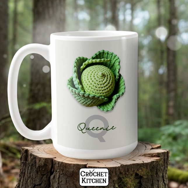 Kitschy Modern Granny Garden Crochet Cabbage Name  Coffee Mug (Creator Uploaded)