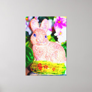 Kitschy rabbit canvas print