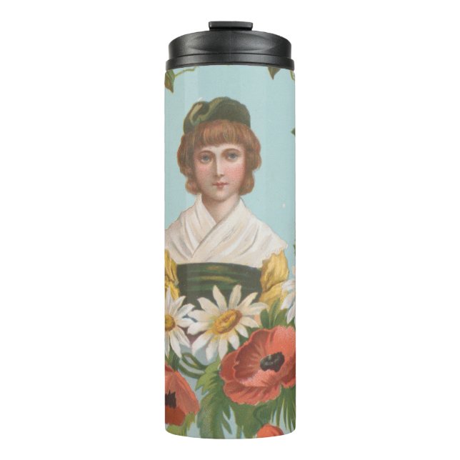 Kitschy Retro German Valentine's Card, 1884 Thermal Tumbler (Front)