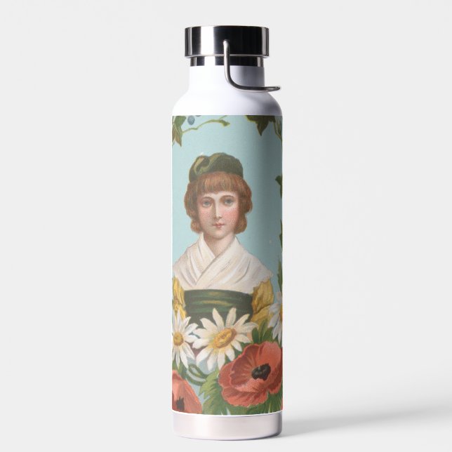 Kitschy Retro German Valentine's Card, 1884 Water Bottle (Left)