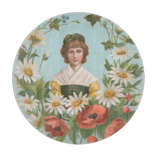 Kitschy Retro German Valentine's Card Cutting Board