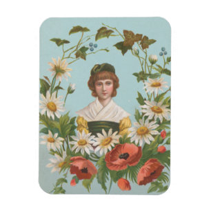 Kitschy Retro German Valentine's Card Magnet