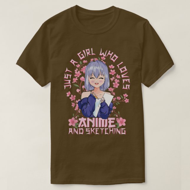 Kitschy Sakura Cherry Blossoms  Kawaii Anime And S T-Shirt (Design Front)