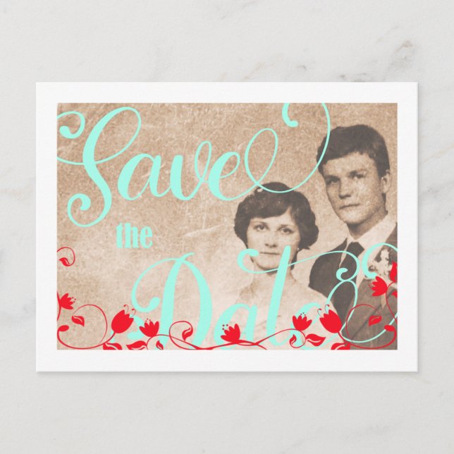 Kitschy Save the Date Announcement Template (Front)