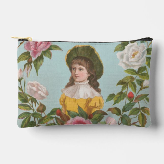 Kitschy Vintage German Valentine's Card, 1884 Accessory Pouch (Front)