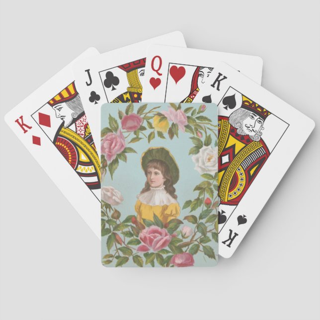 Kitschy Vintage German Valentine's Card, 1884 Playing Cards (Back)