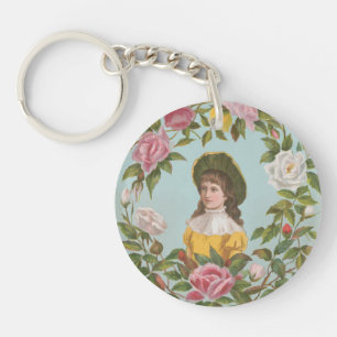 Kitschy Vintage German Valentine's Card Key Ring