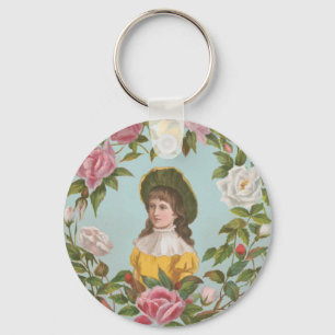 Kitschy Vintage German Valentine's Card Key Ring