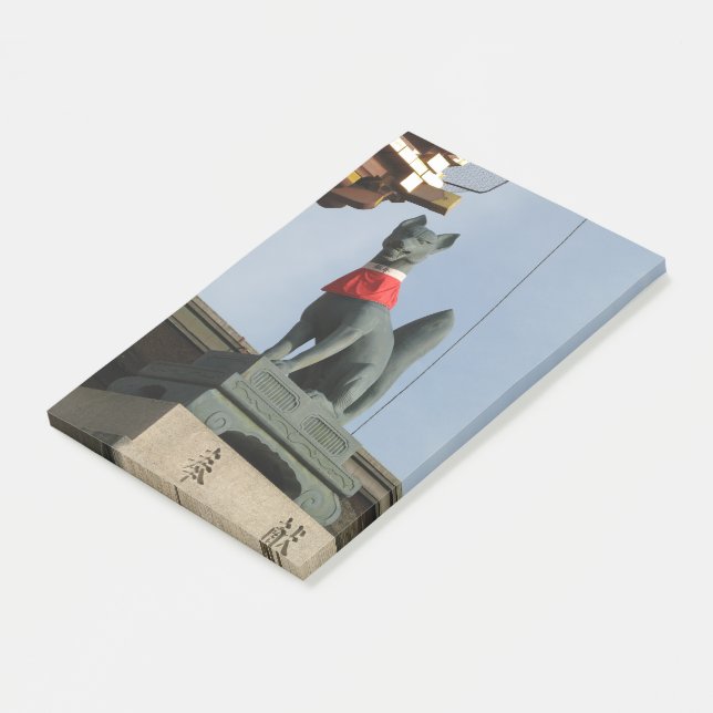 Kitsune キツネ (Fox) with Jewel in Mouth Post-it Notes (Angled)