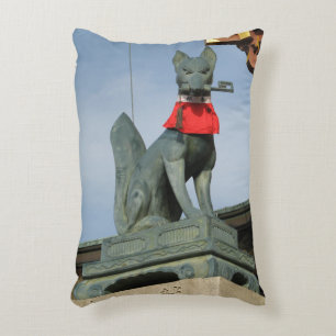 Kitsune キツネ (Fox) with Key in Mouth Decorative Cushion