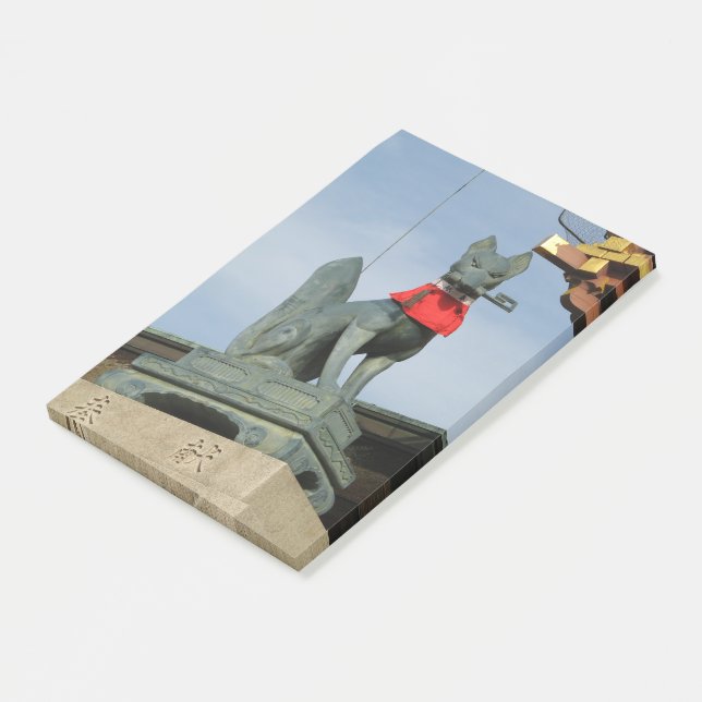 Kitsune キツネ (Fox) with Key in Mouth Post-it Notes (Angled)