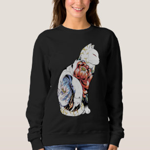 Kitsune Cat Tattoo - peony foxy Classic Sweatshirt
