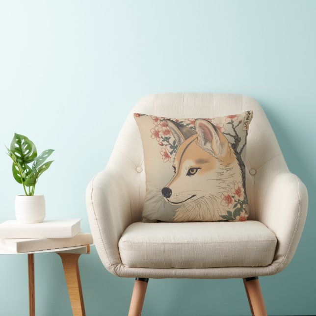 Kitsune & cherry blossom cushion (Chair)