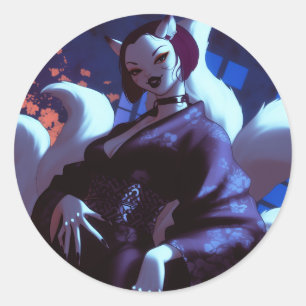 Kitsune Classic Round Sticker