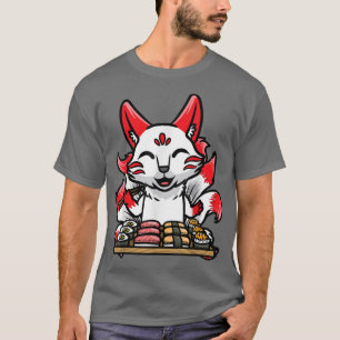 Kitsune Cute Anime Sushi Japanese Nine Tailed Fo K T-Shirt