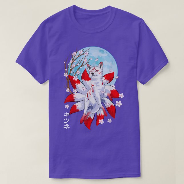 Kitsune Fox Japanese Nine Tailed Fox Magical Creat T-Shirt (Design Front)