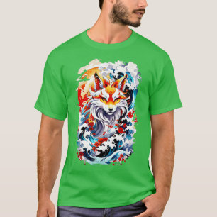 Kitsune fox Japanese wave T-Shirt