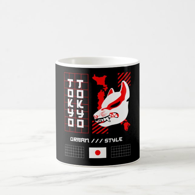 Kitsune Fox Tokyo City Coffee Mug (Center)