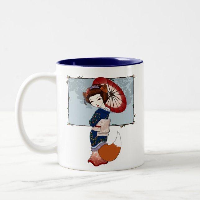 Kitsune Geisha Mugs (Left)