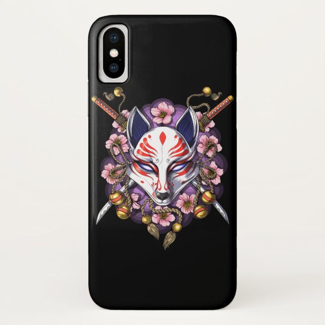 Kitsune Japanese Fox Mask Case-Mate iPhone Case (Back)