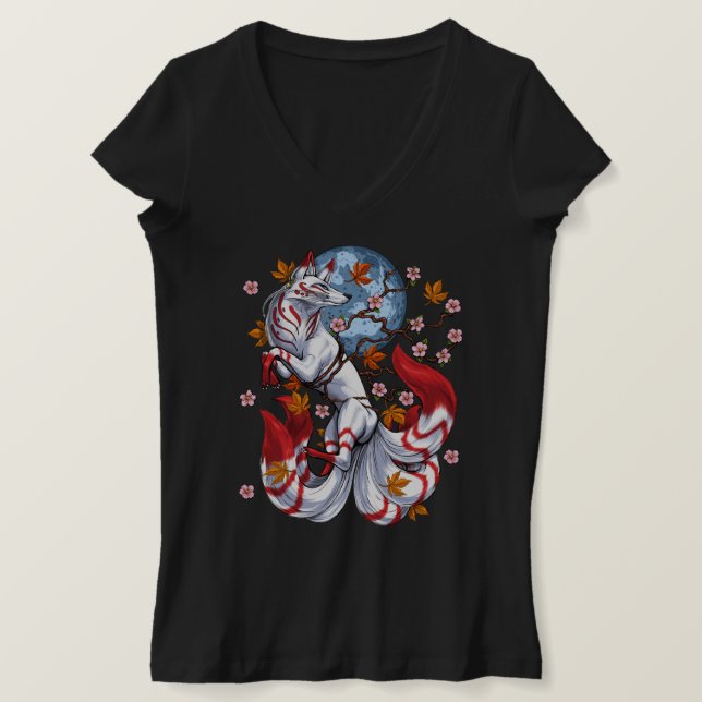 Kitsune Japanese Fox T-Shirt (Design Front)