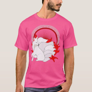 Kitsune Kawaii Fox with Many Tails Japanese Premiu T-Shirt