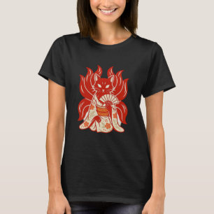 Kitsune Majesty: Nine Tails in Kimono T-Shirt