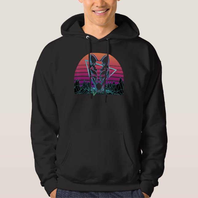 Kitsune Mask Fox Mask Retro Hoodie (Front)