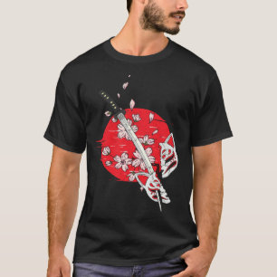 Kitsune Mask Japan katana Anim Kumiho Nine Tailed T-Shirt