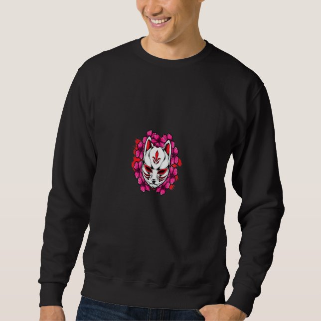 Kitsune Mask Yokai Asian Boy Girl Sweatshirt (Front)