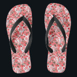 Kitsune masks and blooming camellia on pink jandals<br><div class="desc">Seamless pattern with Kitsune masks and blooming Japanese camellia</div>