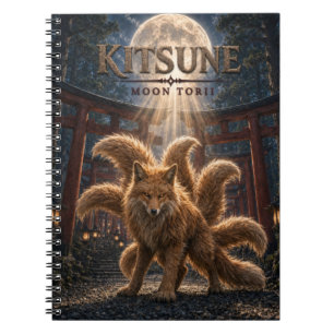 Kitsune Moon Torii Dark Cinema Notebook