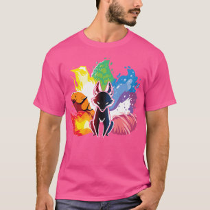 Kitsune Nine Tail Rainbow Fox T-Shirt