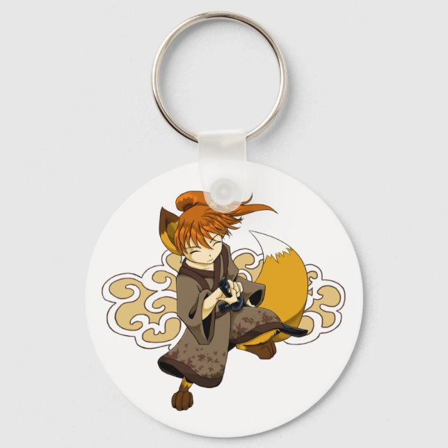 Kitsune Samurai Key Ring (Front)