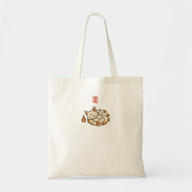 Kitsune Tote Bag | Japanese Nine Tailed Fox Yokai  (Front)