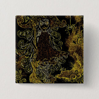 Kitsy the witch 15 cm square badge