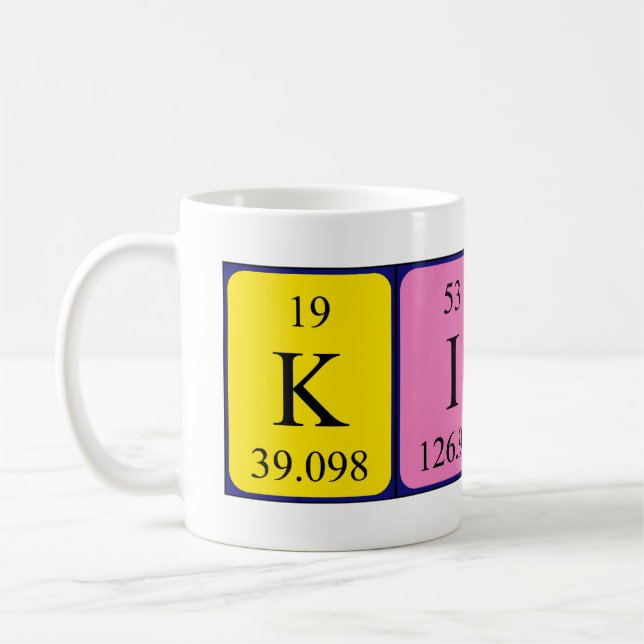 Kitt periodic table name mug (Left)